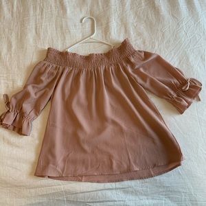 Blush shoulder top